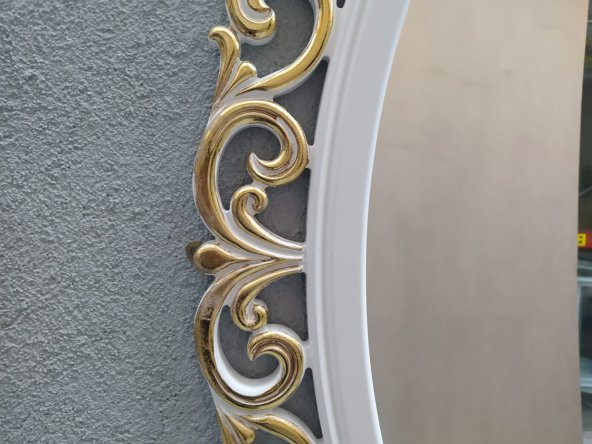 AYNA-Dresuar 18156 Varaklı MODEL Parlak Gold  Kayın torna Kutu da sevk El Yapım - 5