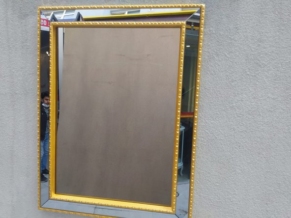 AYNA-Dresuar 18157 HAYAL MODEL Parlak Gold Renk  Kayın torna Kutuda sevk El Yapım - 7