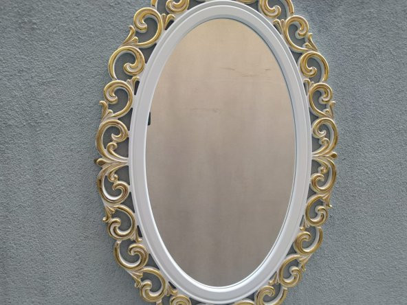 AYNA-Dresuar 18156 Varaklı MODEL Parlak Gold  Kayın torna Kutu da sevk El Yapım - 7