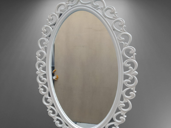 AYNA-Dresuar 18155 MOTİFLİ MODEL Parlak Gold Renk Kayın torna Kutu sevk El Yapım - 3