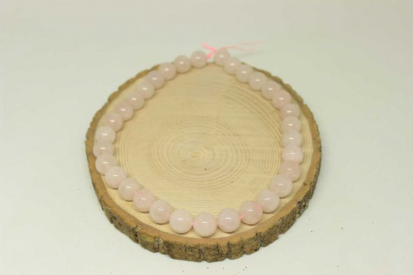 Pembe Kuvars Taşı YARIM Dizi 12mm (18cm uzunluğundadır) ürün görseli 1