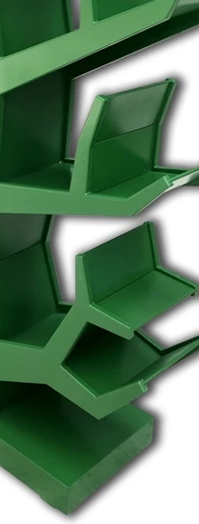 Kitaplık 18144 Ahşap AĞAÇ DALI Tek Parça MDF Parlak YEŞİL Lake Boya El Yapım - 3