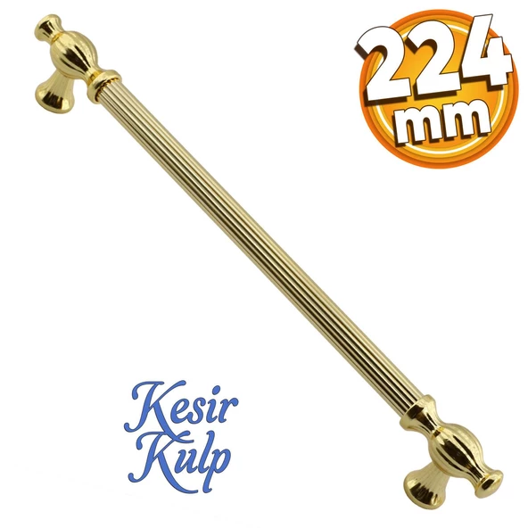 Kesir Mobilya Mutfak Dolabı Çekmece Dolap Kulpu Kulbu Gold Altın (224 MM-22.4 CM) Metal Kulpları