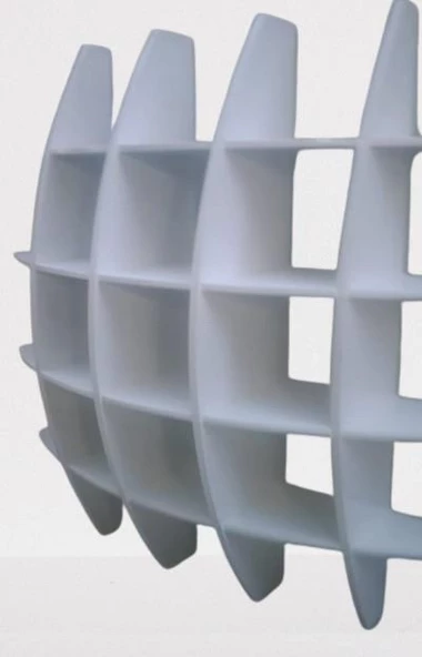 Kitaplık 18107 UZAY Tarz Duvar Monte Kayın Parlak Beyaz Yer kazan Modern Çizgi - 4