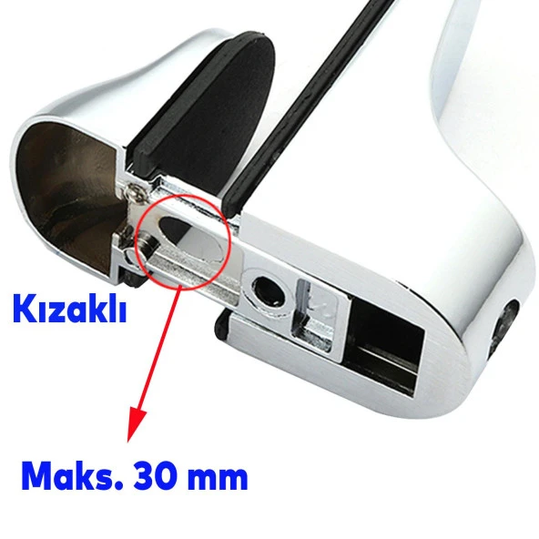 Penguen Ayarlanabilir Etajer Cam Tutucu Ahşap Raf Tutucu Cam Etejeri Krom (1 ÇİFT) - 3