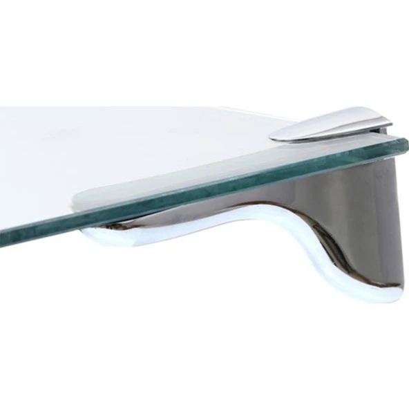 Penguen Ayarlanabilir Etajer Cam Tutucu Ahşap Raf Tutucu Cam Etejeri Krom (1 ÇİFT) - 5