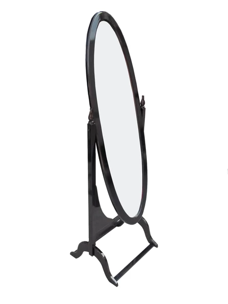 Ayna Boy 18069 Ahşap OVAL Kayın-MDF Parlak Siyah Nature Dekoratif Ayna El Yapım