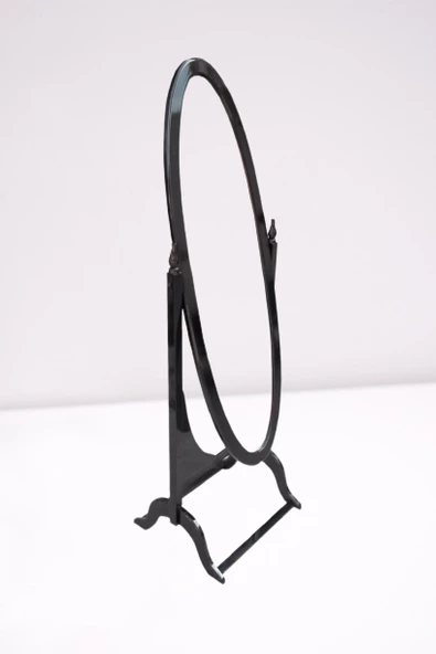 Ayna Boy 18069 Ahşap OVAL Kayın-MDF Parlak Siyah Nature Dekoratif Ayna El Yapım - Resim 4