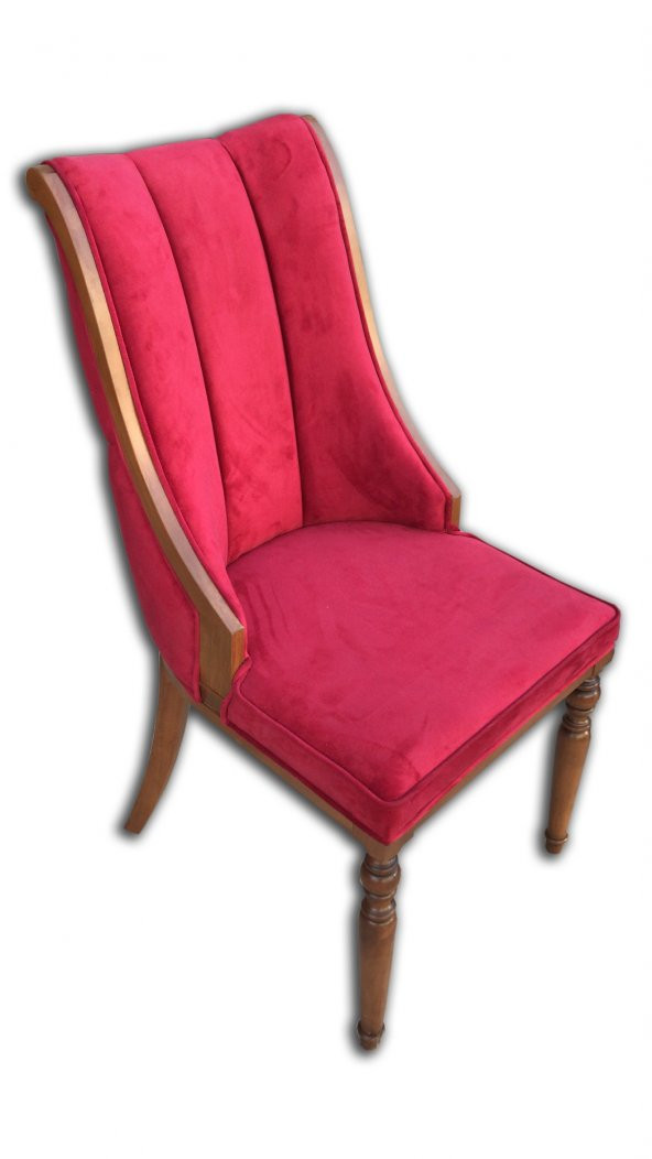Sandalye ST SAFİR Papel Kapitone Kayın İnce RETRO Model Ort Babyfac kırmızı kumaş