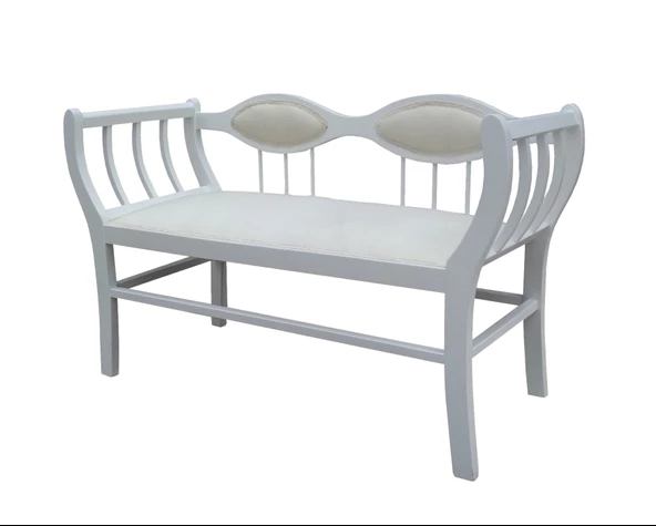 Markiz 18047 Çiftli Çok amaç model Ahşap Kayın Torna Parlak beyaz boya El yapım