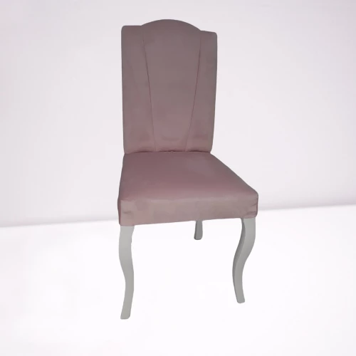 Sandalye18037 GİYDİRME model Kayın ASLAN Ayak Babyfac kumaş Parlak beyaz El Yapım - Resim 3