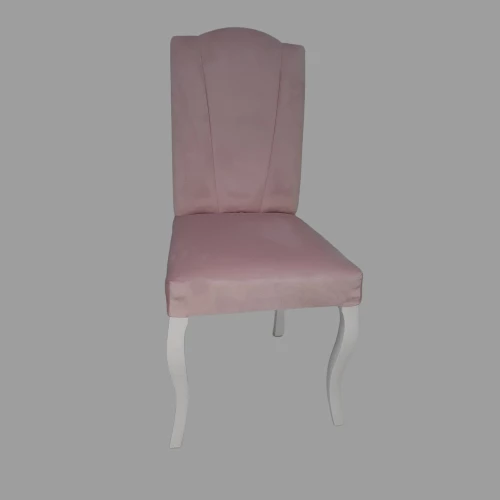 Sandalye18037 GİYDİRME model Kayın ASLAN Ayak Babyfac kumaş Parlak beyaz El Yapım - Resim 4