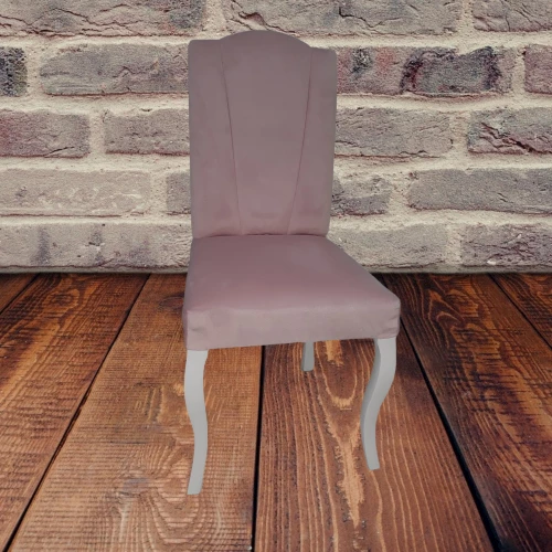 Sandalye18037 GİYDİRME model Kayın ASLAN Ayak Babyfac kumaş Parlak beyaz El Yapım - Resim 2