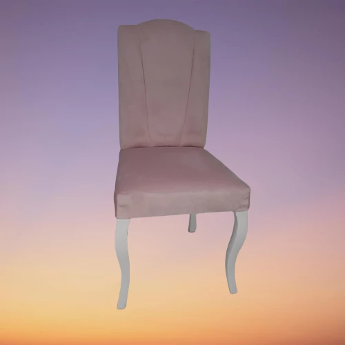 Sandalye18037 GİYDİRME model Kayın ASLAN Ayak Babyfac kumaş Parlak beyaz El Yapım - Resim 5