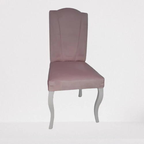 Sandalye18037 GİYDİRME model Kayın ASLAN Ayak Babyfac kumaş Parlak beyaz El Yapım ürün görseli