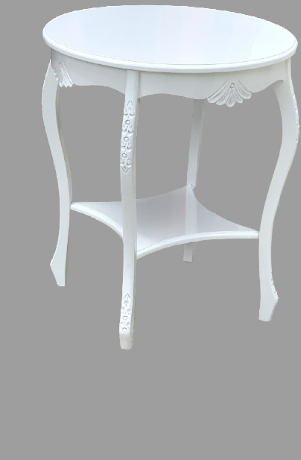 Fiskos 18023 ST Oyma Klasik Parlak Mdf tablama Kayın ayak Parlak Beyaz EL yapım - Resim 2