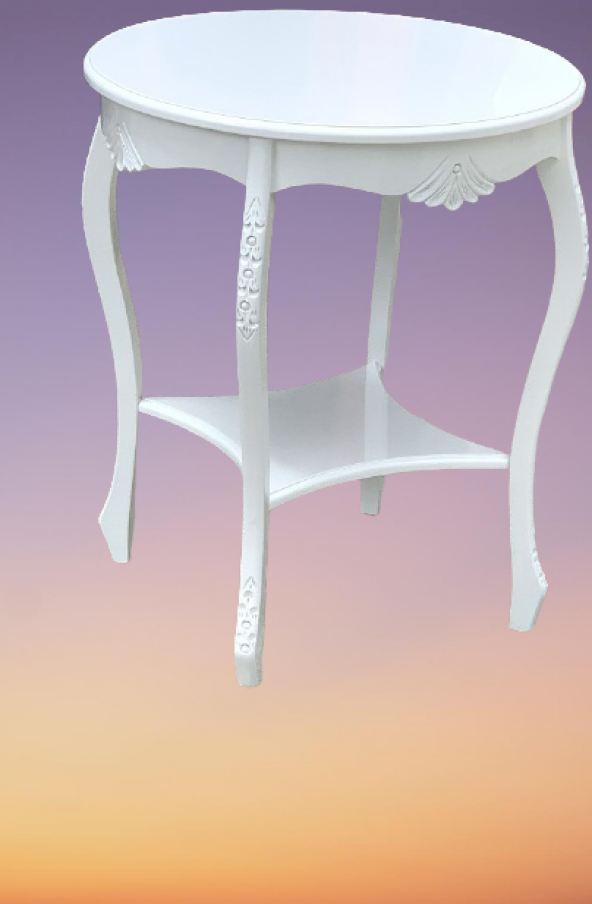 Fiskos 18023 ST Oyma Klasik Parlak Mdf tablama Kayın ayak Parlak Beyaz EL yapım - Resim 3