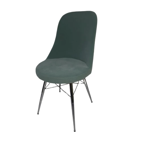 Sandalye 18033 GONCA model Metal Nikelaj destekli Ayak Babyfac kumaş Dökme Sünger - Resim 2