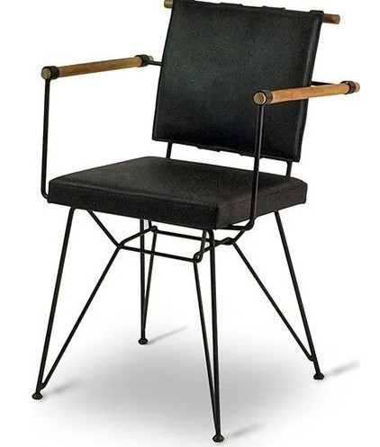 Sandalye 17983 PENYEZ Klasik Model Metal Siyah fırn boya ve sunideri Balkon-Bahç - 2