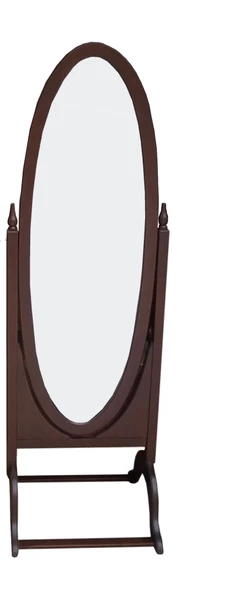 Ayna 17970 Oval Model Ahşap Kayın Ve MDF Parlak Ceviz Lakeflotal Ayna El Yapım - 2