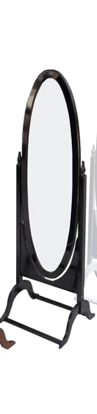 Ayna 17970 Oval Model Ahşap Kayın Ve MDF Parlak Ceviz Lakeflotal Ayna El Yapım - 3