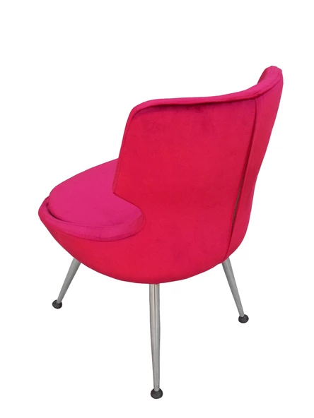 Sandalye 17958 Milenyum Model Metal nikelaj Dökme sünger babyface kumaş El Yapım - Resim 3