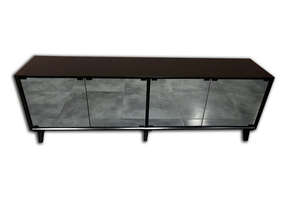 TV Sehpa ST 17959 Modern Konik Ayna Parlak Gri modern Kayın retro ayak El yapım - Resim 3