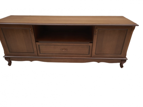Tv Sehpa ST 17941 Klasik Model Kaplama Kayın Ahşap  ASLAN Ayak Ceviz120 El Yapım - 2
