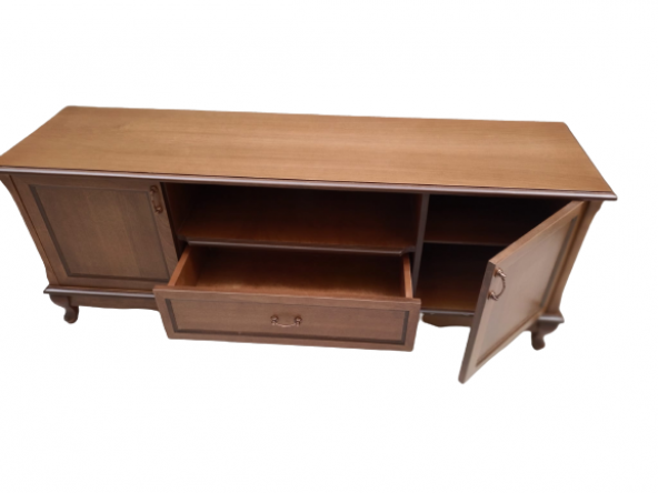 Tv Sehpa ST 17941 Klasik Model Kaplama Kayın Ahşap  ASLAN Ayak Ceviz120 El Yapım - 6