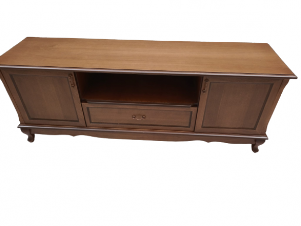 Tv Sehpa ST 17941 Klasik Model Kaplama Kayın Ahşap  ASLAN Ayak Ceviz120 El Yapım - 8