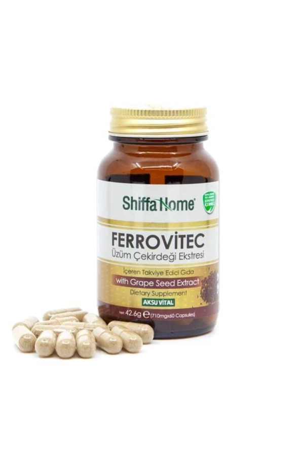 Shiffa Home Ferrovitec Üzüm Çekirdeği Ekstresi Kapsül 710mg 60 Kapsül - Resim 3