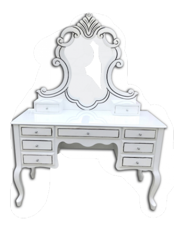 Makyaj Masa 17932 Dresuar Kayın Aslan Ayak 9Çekm Aslan Baş Oyma Nakış Ayna Elyapı - 2