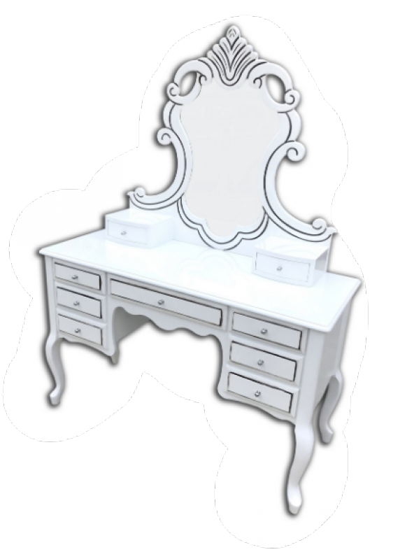Makyaj Masa 17932 Dresuar Kayın Aslan Ayak 9Çekm Aslan Baş Oyma Nakış Ayna Elyapı