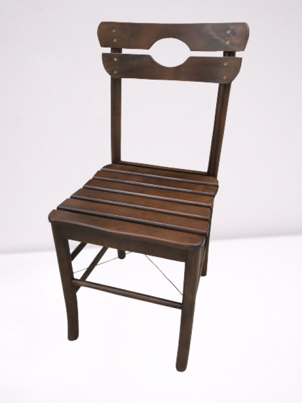 Sandalye 17915 KÖY tip Model Kayın RETRO Ayak Kafes sırt Ceviz Natüre El yapım - 3