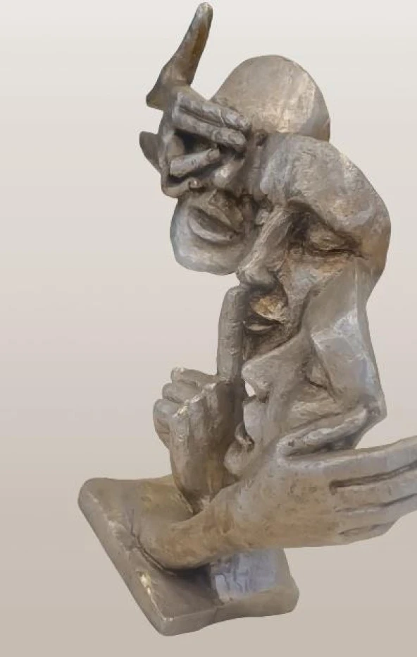 Dekoratif 17895 siyah Model 3Lü Surat gold Görmedim Duymadım Bilmiyorum El yapım