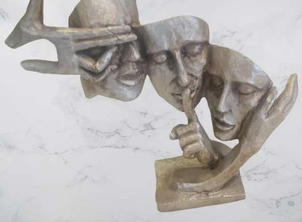 Dekoratif 17895 siyah Model 3Lü Surat gold Görmedim Duymadım Bilmiyorum El yapım - 2