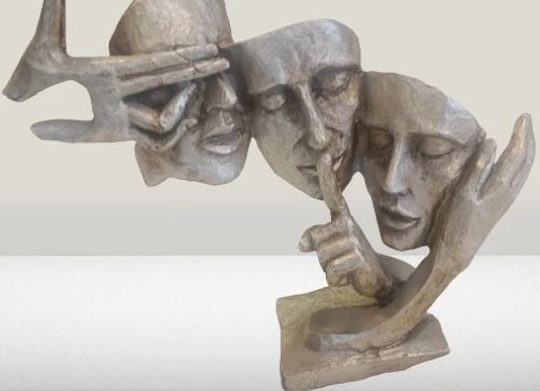 Dekoratif 17895 siyah Model 3Lü Surat gold Görmedim Duymadım Bilmiyorum El yapım - 7