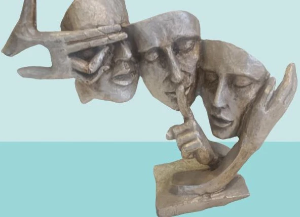 Dekoratif 17895 siyah Model 3Lü Surat gold Görmedim Duymadım Bilmiyorum El yapım - 8