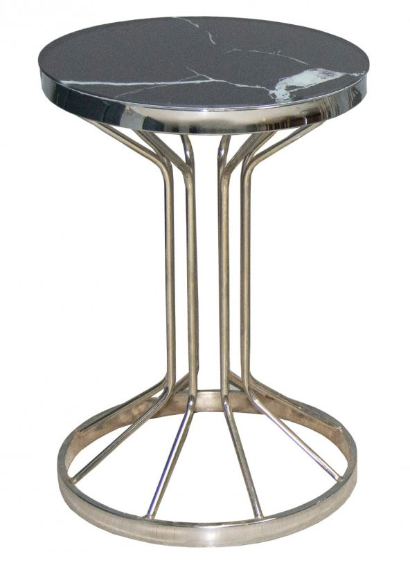 Brc 17884 Bufalo FİSKOS Siyah Mermer Desen Çelik Gümüş Bakır Renk Kaplama El yapı - Resim 3