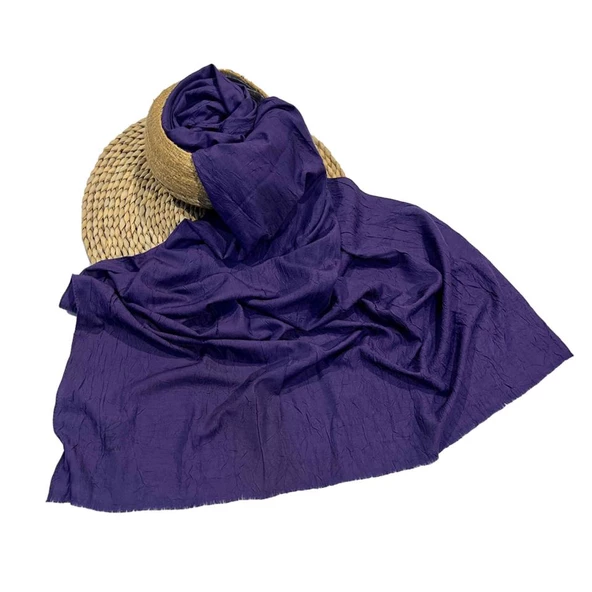 Loryan Scarf Viva Crush Pamuklu Şal 00380  KOYU MOR ürün görseli