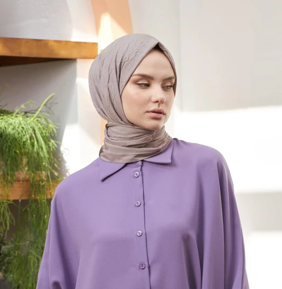 Loryan Scarf Viva Crush Pamuklu Şal 00380  TAŞ RENGİ ürün görseli