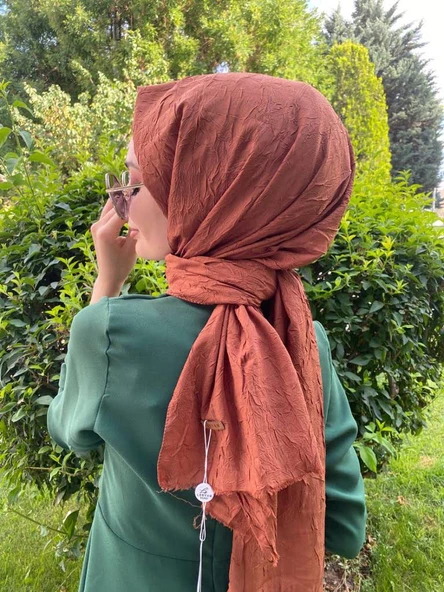 Loryan Scarf Viva Crush Pamuklu Şal 00380 BAKIR - 2