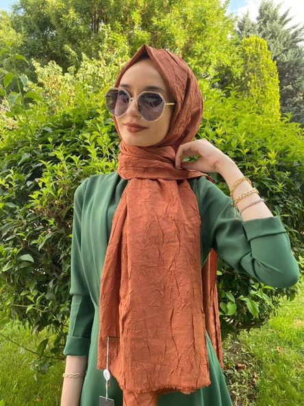 Loryan Scarf Viva Crush Pamuklu Şal 00380 BAKIR