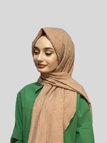 Loryan Scarf Viva Crush Pamuklu Şal 00380  SOĞAN ürün görseli