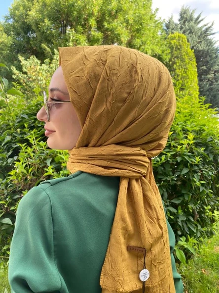 Loryan Scarf Viva Crush Pamuklu Şal 00380 HARDAL - 2
