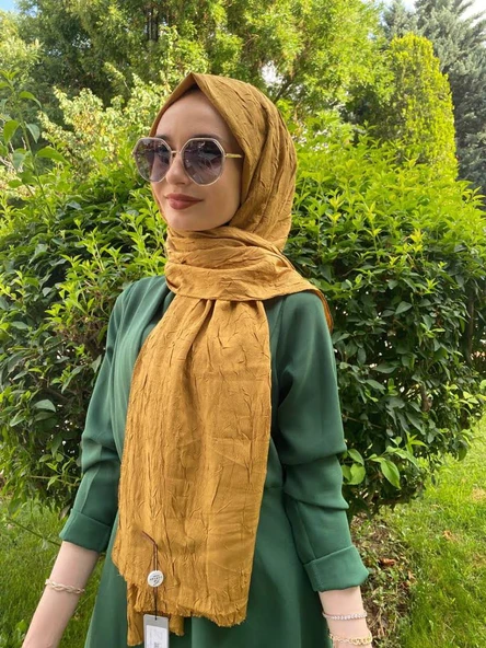Loryan Scarf Viva Crush Pamuklu Şal 00380 HARDAL