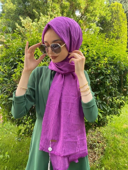 Loryan Scarf Viva Crush Pamuklu Şal 00380  MOR ürün görseli