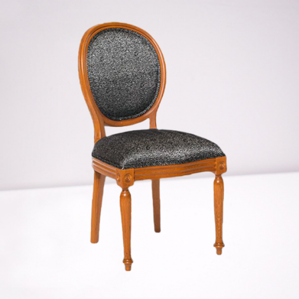 Sandalye 17789 MADALYON Model Kayın RETRO ayak Parlak ceviz Natüre Kum Örgü Kumaş - 3