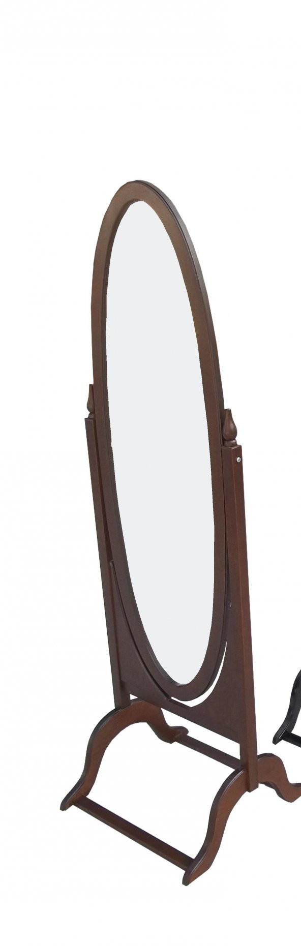 Ayna  Oval 17726 Ahşap Kayın MDF Gövde Parlak Ceviz Lake Ayna Kutu sevk El Yapım - 2