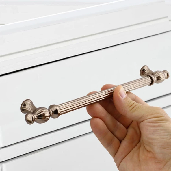 Kesir Mobilya Mutfak Dolabı Çekmece Dolap Kapak Kulpu Kulbu Bronz (224 MM-22.4 CM) Metal Kulpları - 2